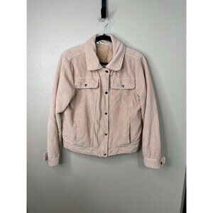 Sky And Sparrow Womens Beige Corduroy Jacket Faux Fur Lining M Casual Cotton